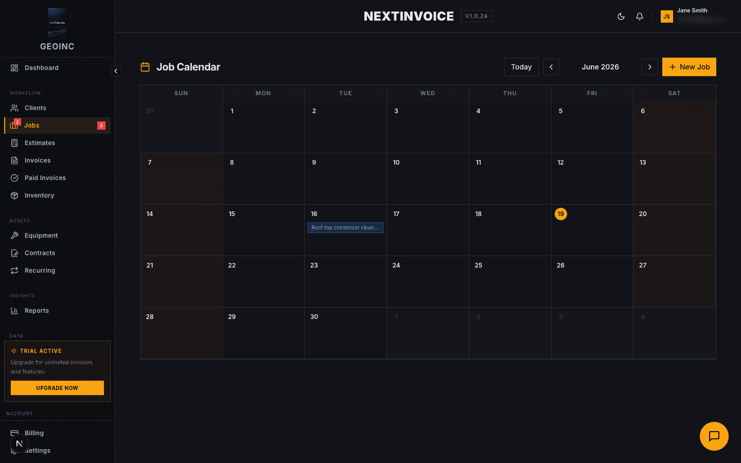 Job calendar